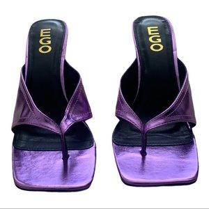 Ego Lafayette Square Toe Curved Thong Heel Size 9